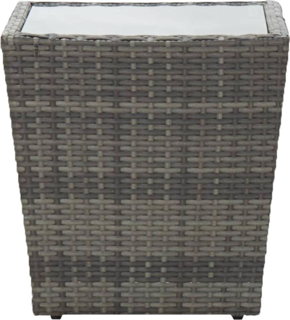 vidaXL Beistelltisch Grau 41,5x41,5x43 cm Poly Rattan und Produktbild 