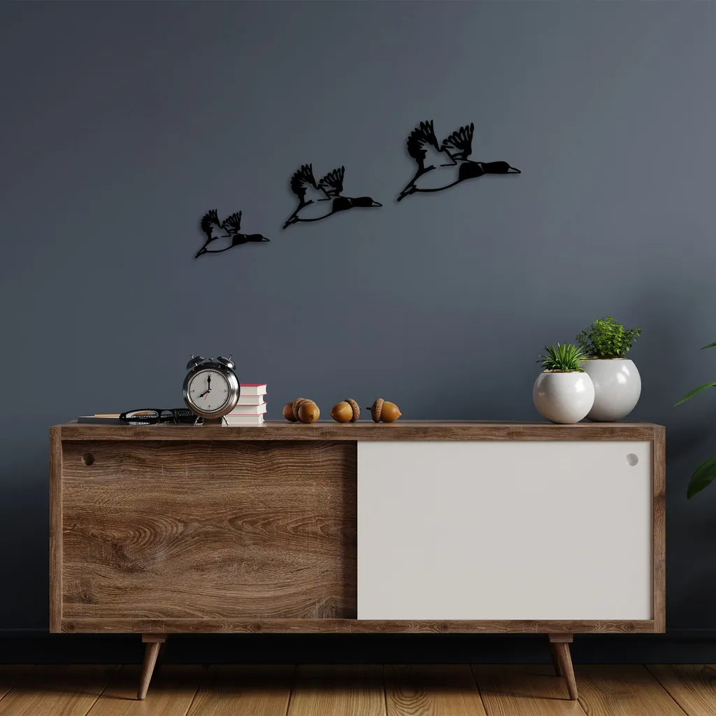 Wallity Anatre SKL2356 Nero - Decorazione Parete Metallo 16x11 cm