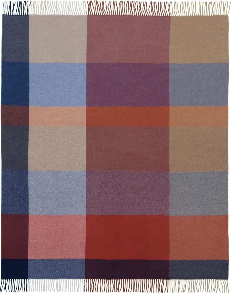 Plaid à Franges de Qualité Supérieure 130x170 cm - Couleur Rouge Ruby - 5