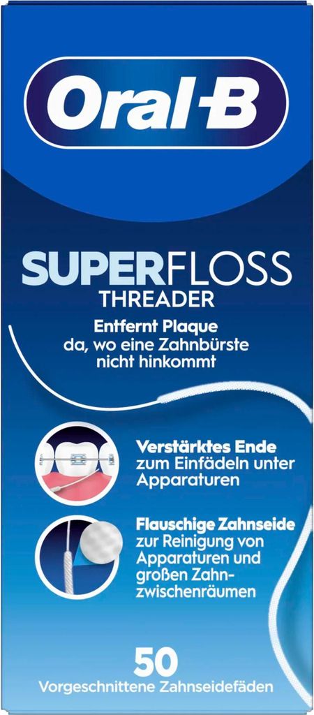 Oral B starke Zahnseide SuperFloss mit Minzgeschmack 50 Fäden