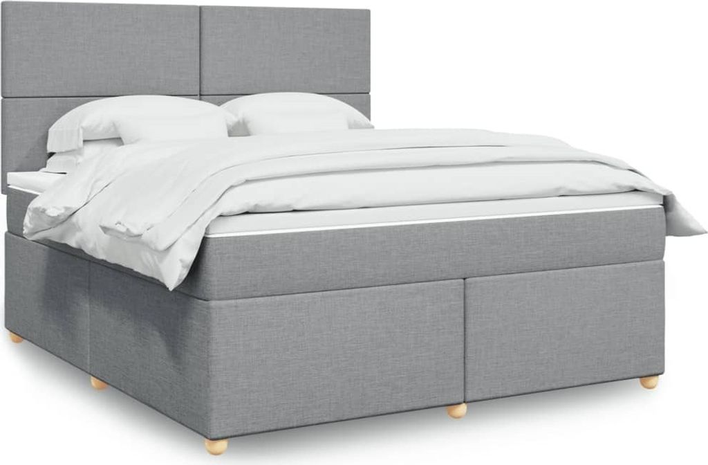 Maison Exclusive - Boxspringbett mit Matratze Hellgrau 180x200 cm Stoff
