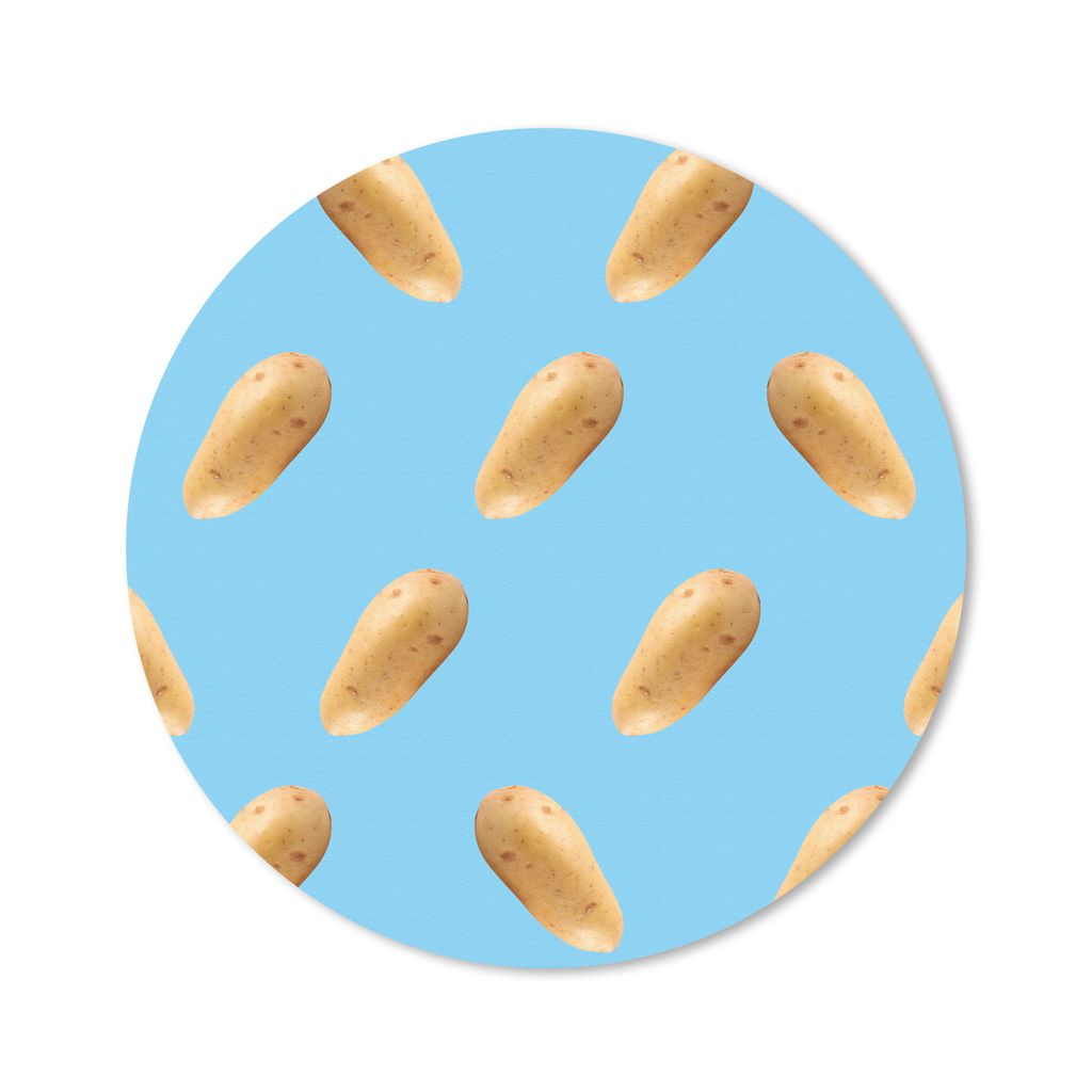 MuchoWow Mauspad Mousepad Kartoffel - Muster - Blau 20x20 cm - Mousepads - Maus Mat - Pad - Mausunterlage - Schreibtischmatte