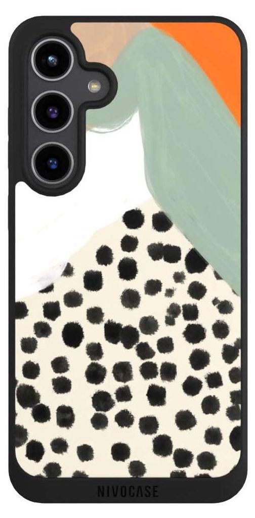 NIVOCASE Handyhülle für Samsung Galaxy S24+ Hülle NIVOpure Case Schwarz Abstrakt Boho Kunst