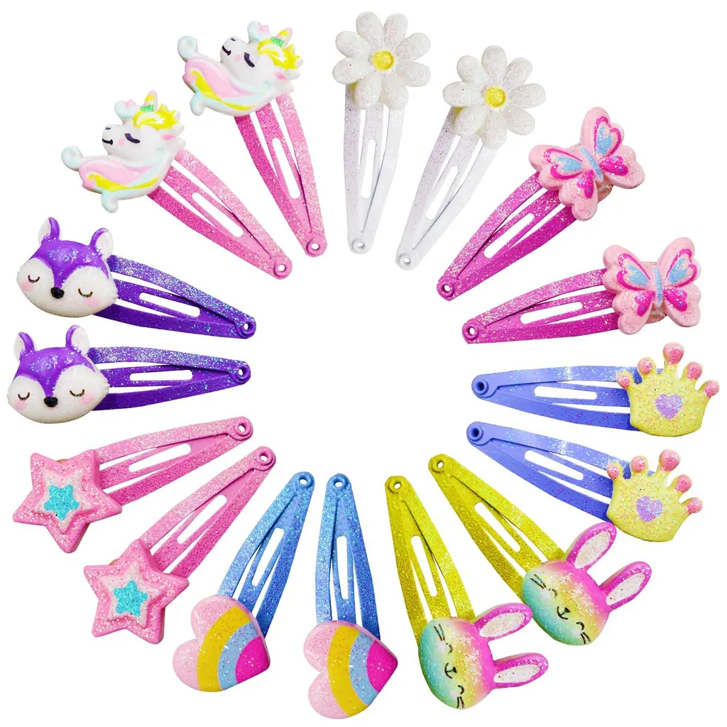Barrettes licorne pour filles lot de 6 pinces pailletées modèle D