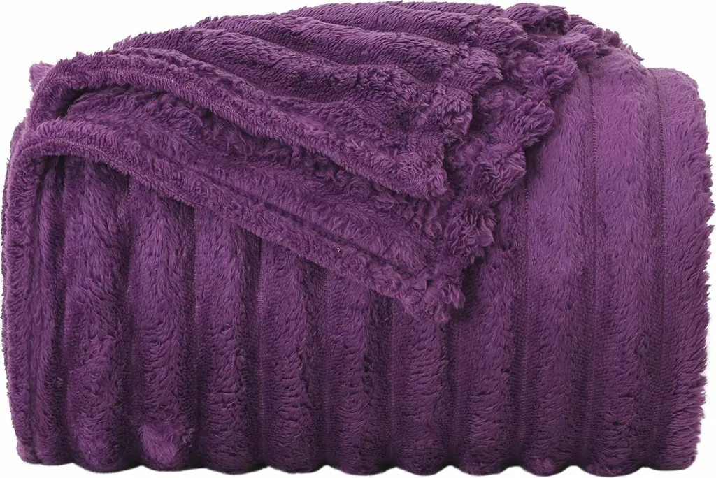 vidaXL Coperta viola 240 x 220 cm in pile - 4