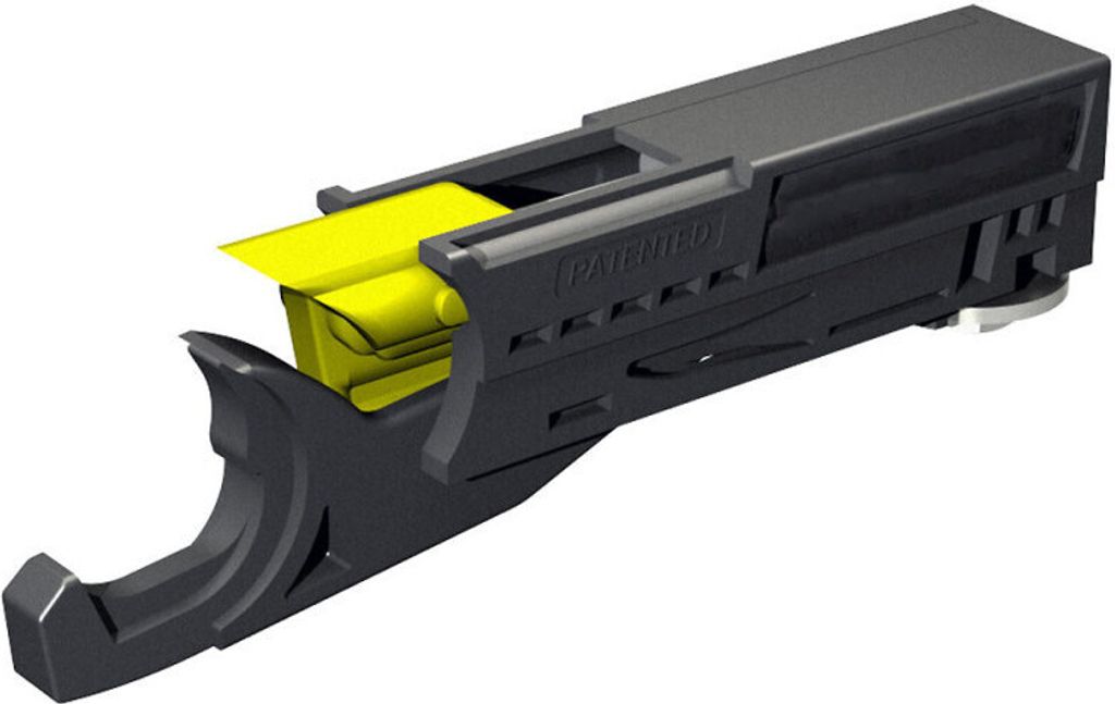 A product shot of a door closer mechanism.