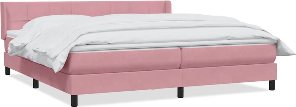 Boxspringbett mit Matratze Rosa 180x210 cm Samt
