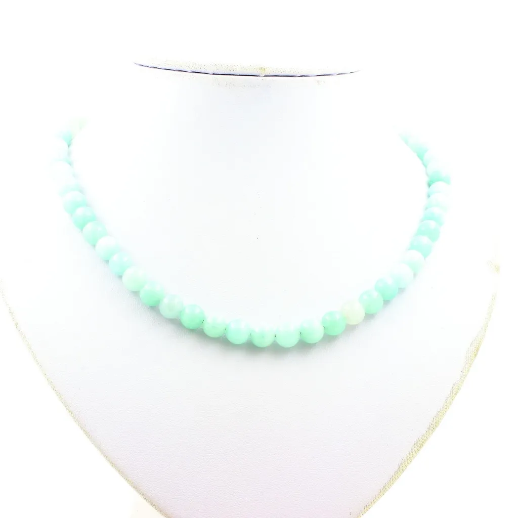 Collier de perles d'amazonite 8 mm - Accessoire zen et bohème chic