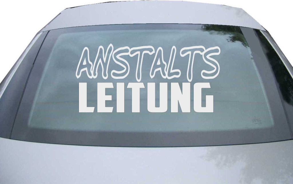 Indigos UG - Aufkleber Heckscheibe & Motorklappe DE6191 - silber - 600x285 mm - anstalts leitung - Auto Scheiben Fenster Heckklappe Tuning Racing J...