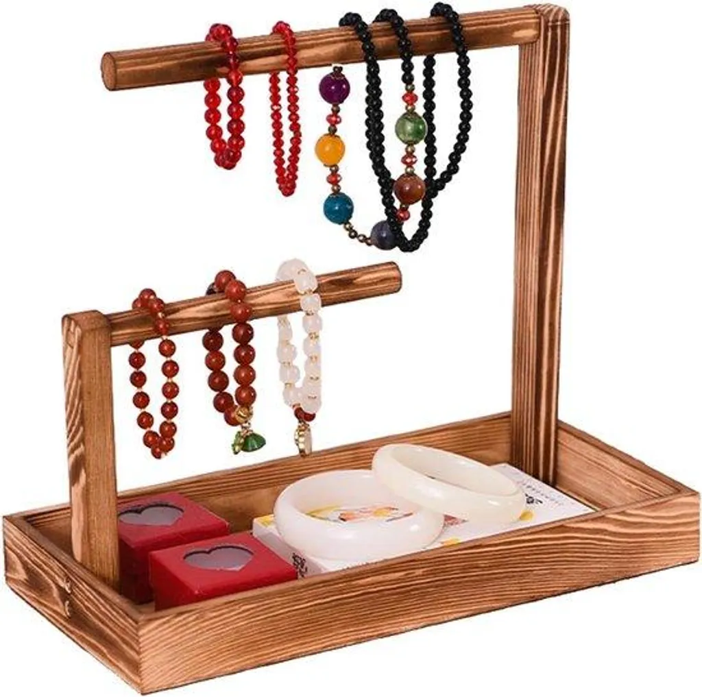Rangement bijoux bois pour organiser colliers et bracelets au salon