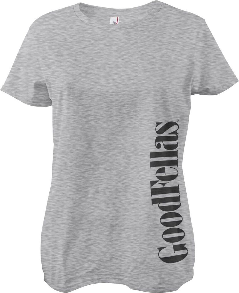 Goodfellas Vertical Logo Girly Tee - Small - HeatherGrey