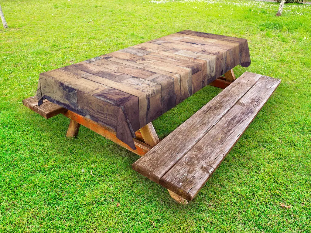 Tovaglia Outdoor ABAKUHAUS 145x305 cm | Stampa Legno Vintage