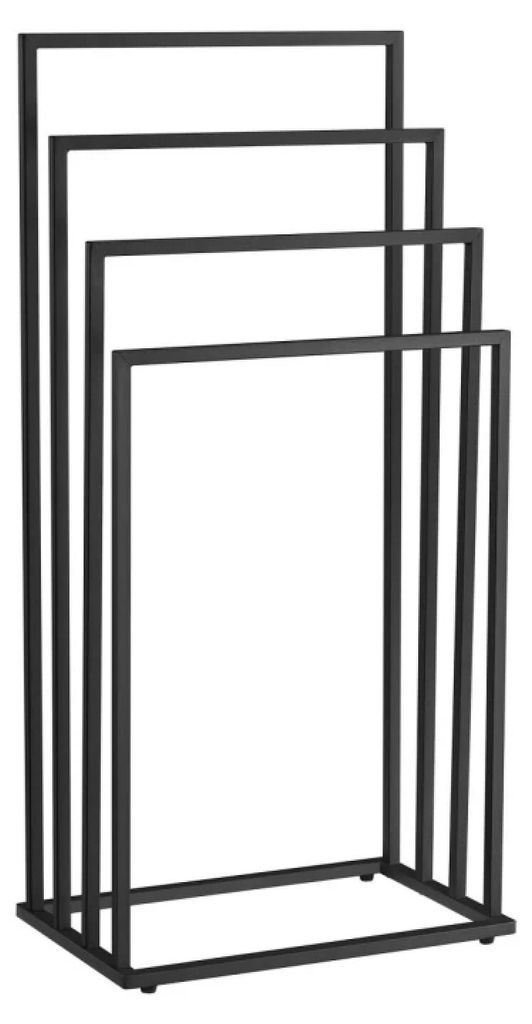 Handtuchhalter LINESTRO, metallisch mit 4 Armen, 93x45 cm, schwarz