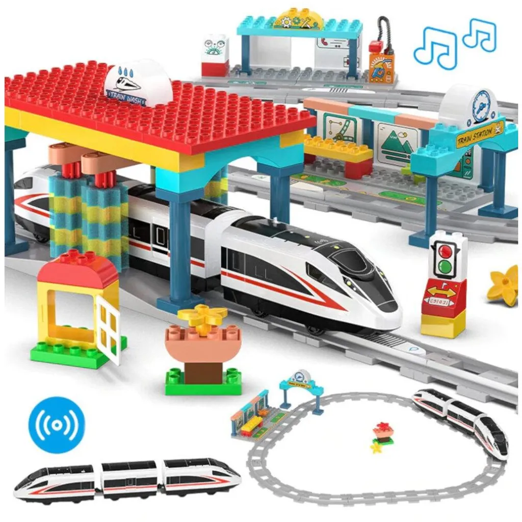 CADA 108 Pièces Train et Gare : Jeu de Construction de Qualité