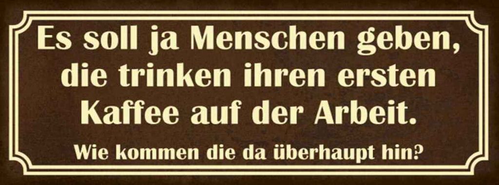 vianmo Holzschild 10x27 cm erster Kaffee auf der Arbeit Essen Trinken