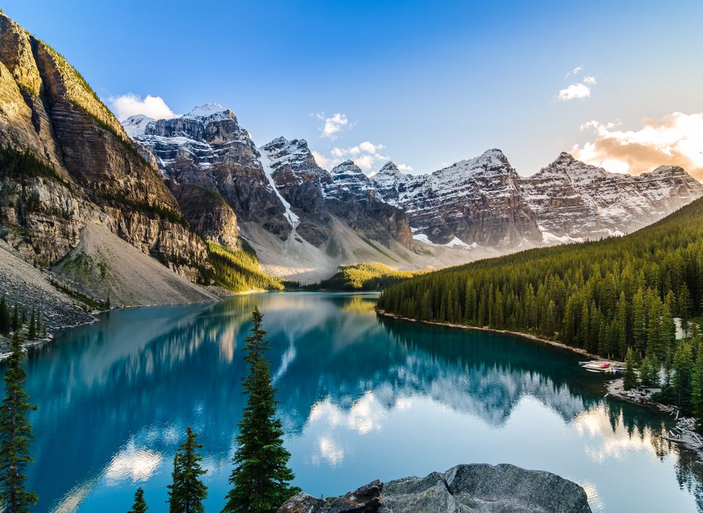 Papermoon VLIES Fototapete, Digitaldruck, Moraine Lake Rocky Mountains (650)