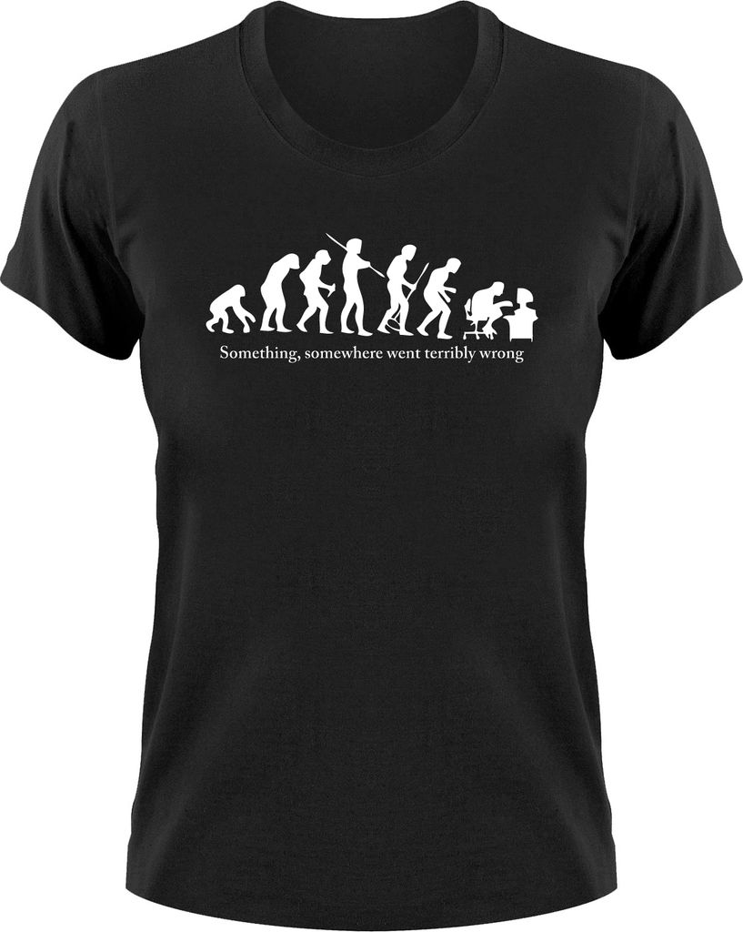 Styletex23 T-Shirt Something, Somewhere Damen, Evolution, schwarz, L