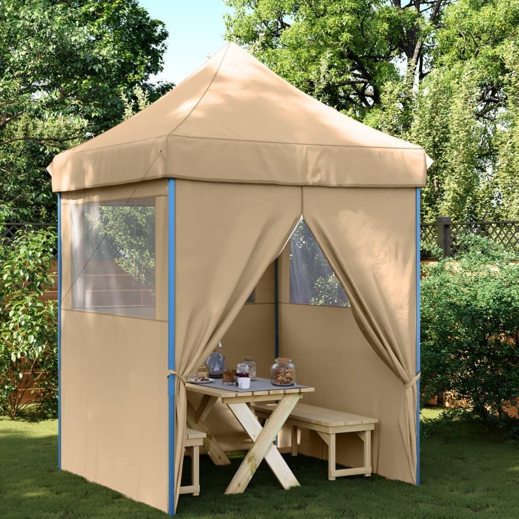 Möbel Partyzelt Faltbar Pop-Up mit 4 Seitenteilen Beige - Pavillon 4004999
