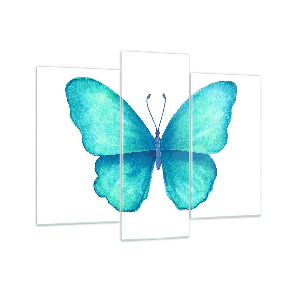 Bilder auf glas - Schmetterlinge Fliegen Kindheit Sommer - 130x100cm - Glasbilder - Wandbilder - Kunstdruck - Wanddekoration aus Glas - Glas Bilder...