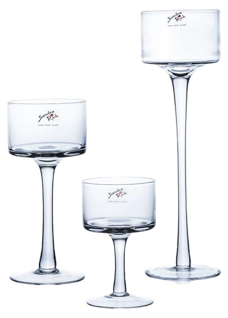 3 Größen, Teelichthalter auf Fuß, Glas, H. 15-20-25cm D. Produktbild 