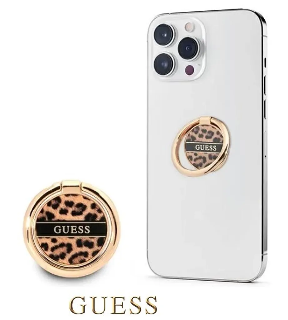 Guess Porta Anelli Gurshcleow Leopard Marrone - Il Must-Have per Smartphone - 5