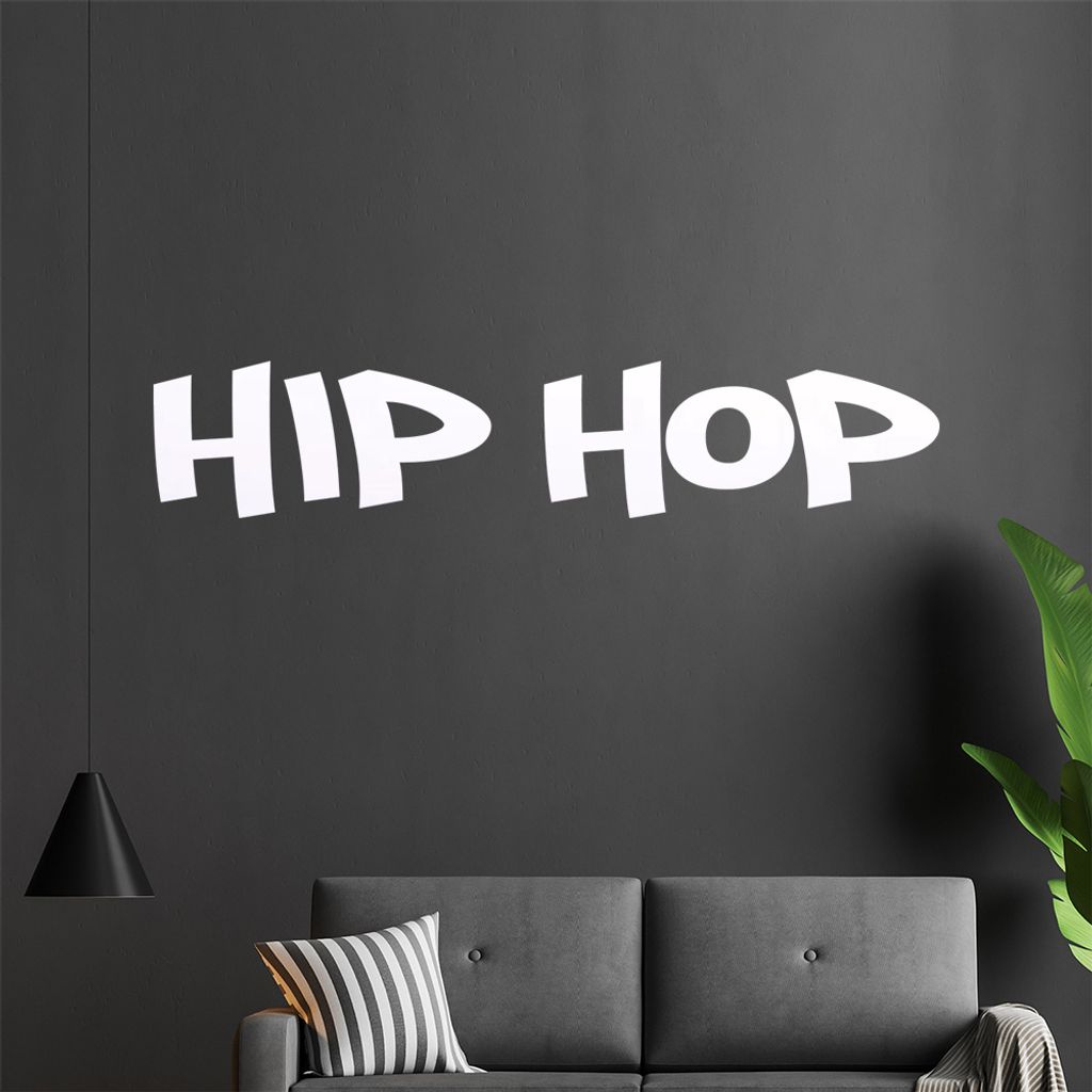 KIWISTAR HipHop Font - Oldschool Rap Graffiti Beat Bass Drums Wandtattoo in 6 Größen - Wandaufkleber Wall Sticker - Dekoration, Küche, Wohnzimme...