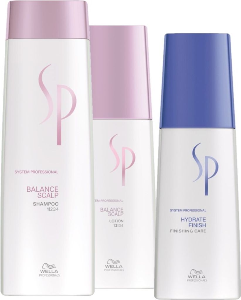 Wella SP Winter Bundle für empfindliche Kopfhaut - Balance Scalp Shampoo 250 ml + Lotion 125 ml + Hydrate Finish 125 ml