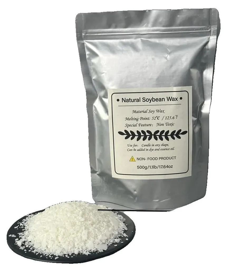Cire de soja bio 500 g pour bougies maison sans fumée ni résidus