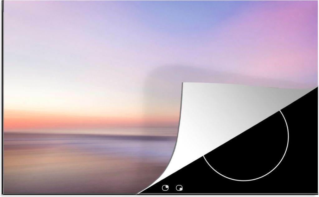 KitchenYeah Herdabdeckplatte Strand - Farben - Pastell , 80x52cm, Küche Deko, Glaskeramikfeld Herdabdeckung, Abdeckplatte fùr Kochfeld