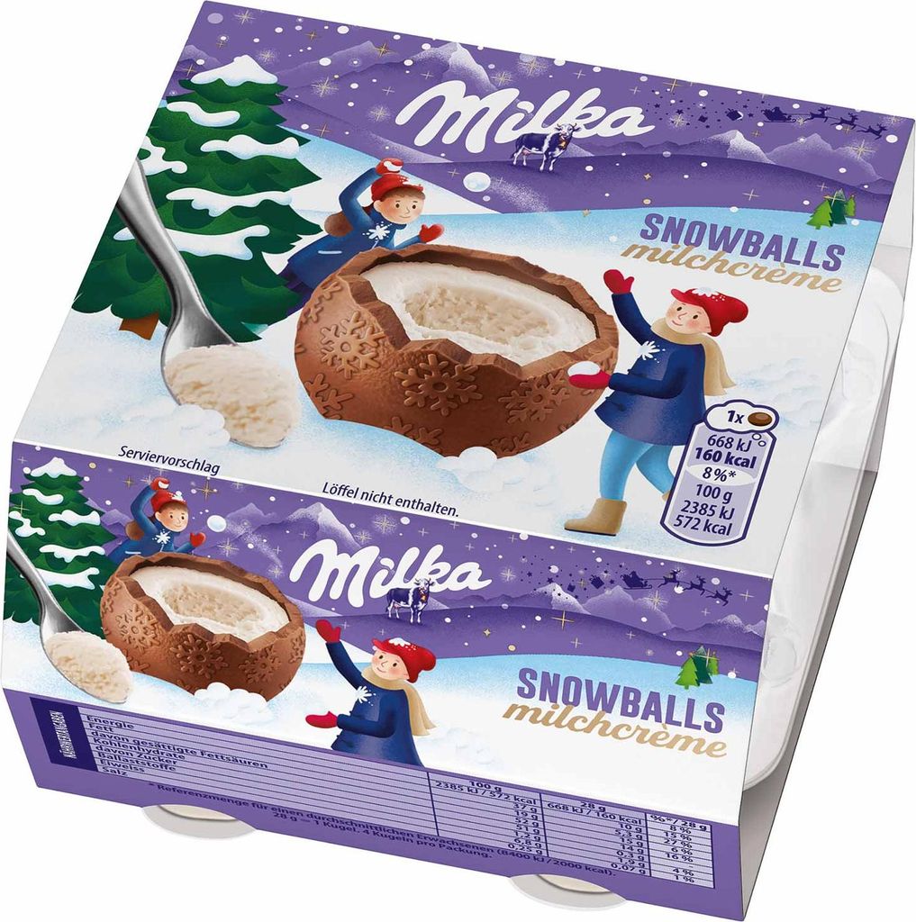 Milka Snow Balls mleczny krem 4x28g nadziewane kulki Zdjęcie produktu 
