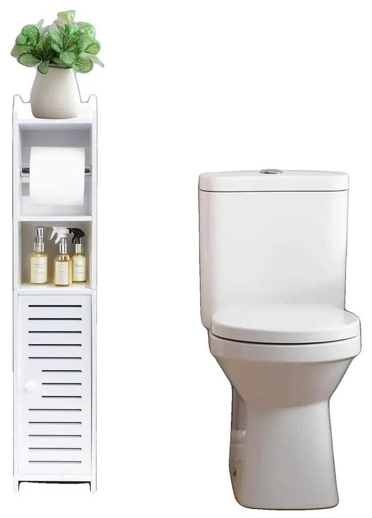 Porte-rouleau papier toilette PVC 15x17x76 cm pour rouleau 11x10,5 cm