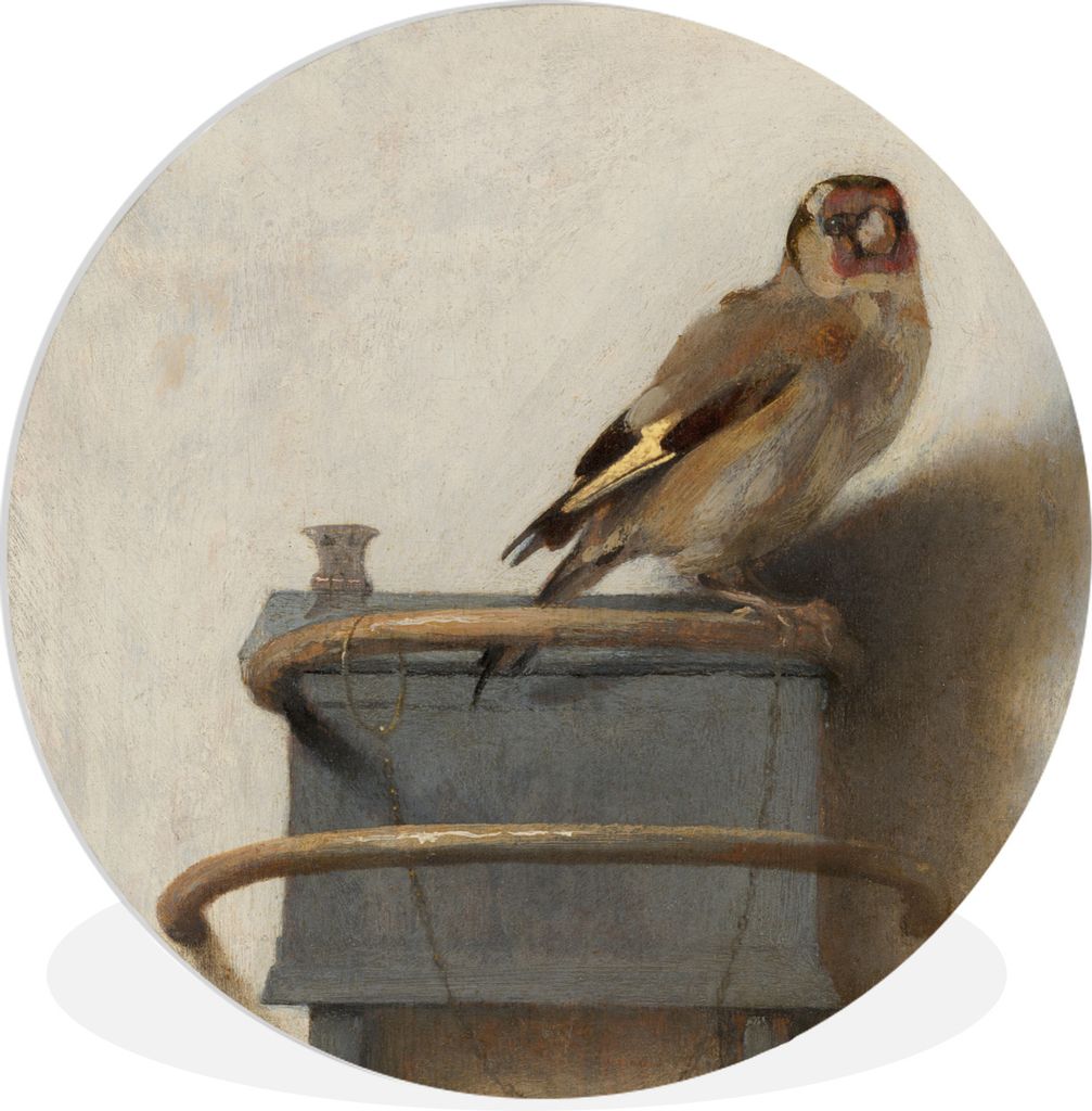 MuchoWow Rundes Wandbild - Runde Bilder Der Stieglitz - Carel Fabritius Ø 60 cm Kreis Wanddekoration Kunststoff - Wandkreis - Wandschmuck - Wand...