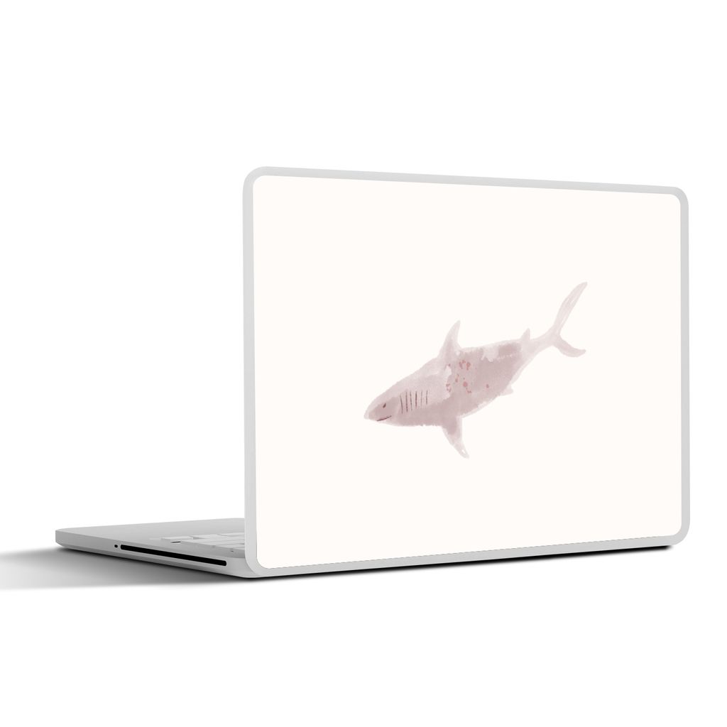 MuchoWow Laptop Aufkleber Sticker Cover Hai - Raubtiere - Aquarell 30x22 cm - Laptop-Sticker