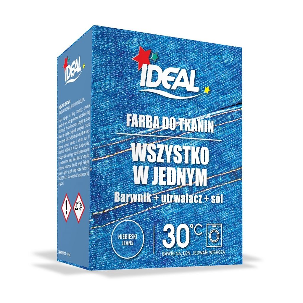 Kit complet de teinture pour textiles, bleu jean, 350g - Image du produit 