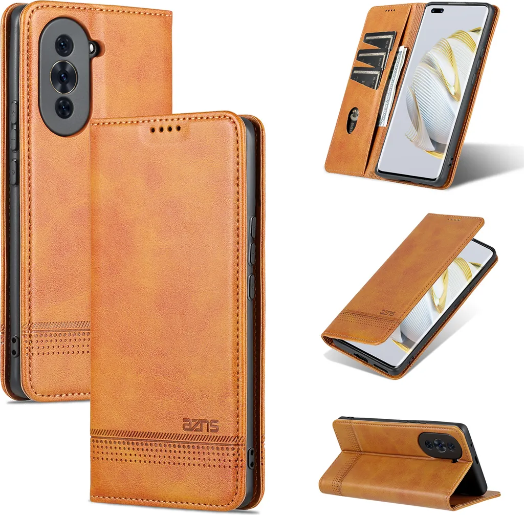 Custodia Huawei Nova 10 Pro, Portafoglio con chiusura magnetica e supporto, Custodia Flip in pelle per Huawei Nova 10 Pro Giallo