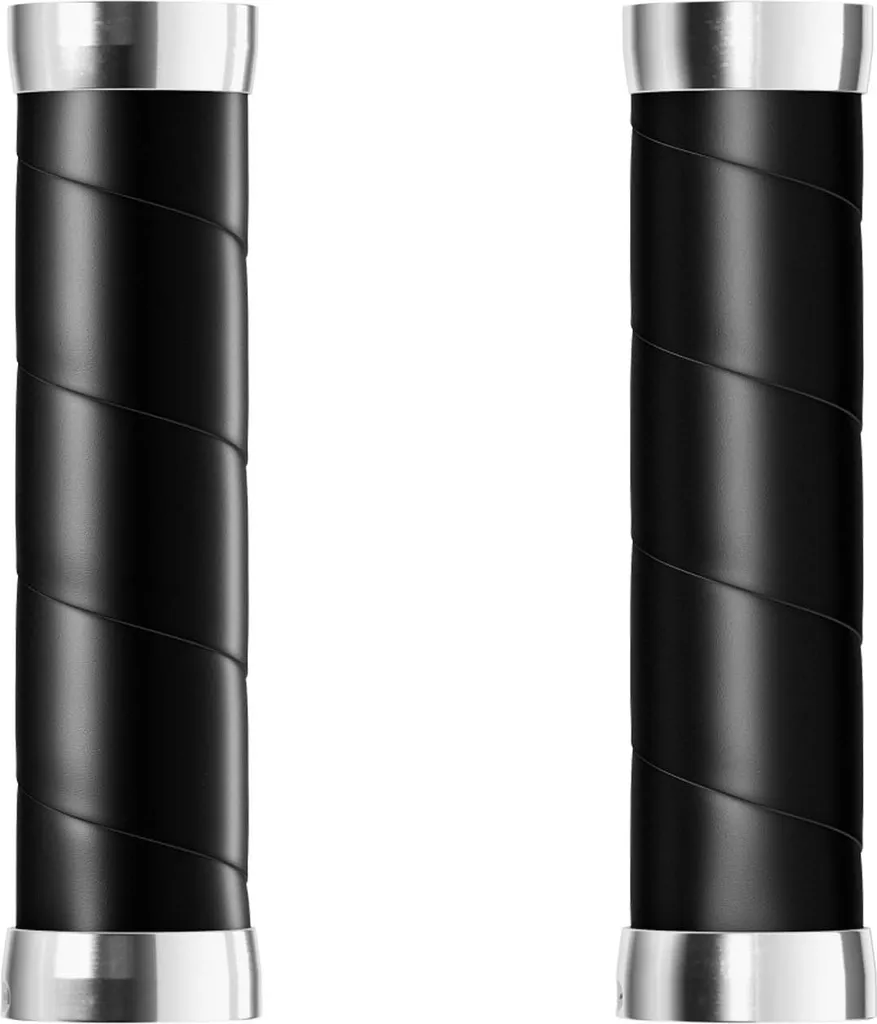 Poignées Brooks Slender Leather Grips en Cuir Noir avec Serrage 130mm