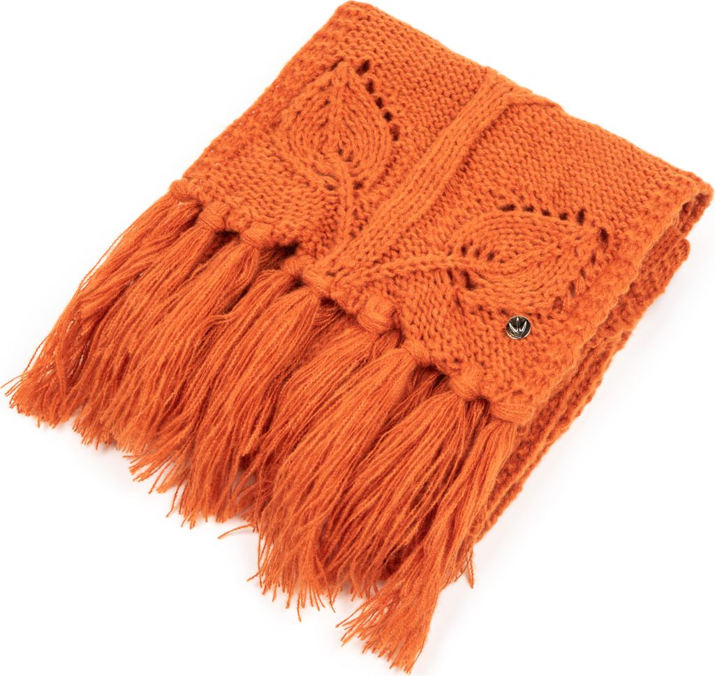 Damen Schal für Winter, Kuschelig, Warm, HEYO Winterschal mit Fransen HSD01 Orange