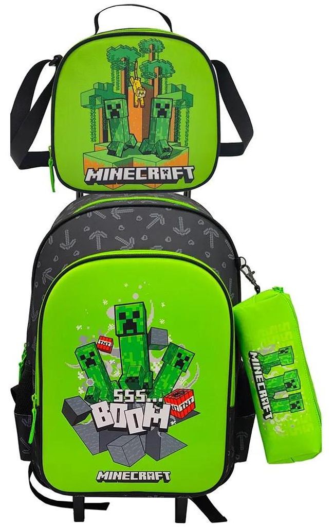 3dílná sada školních tašek Minecraft pro děti Obrázek produktu 