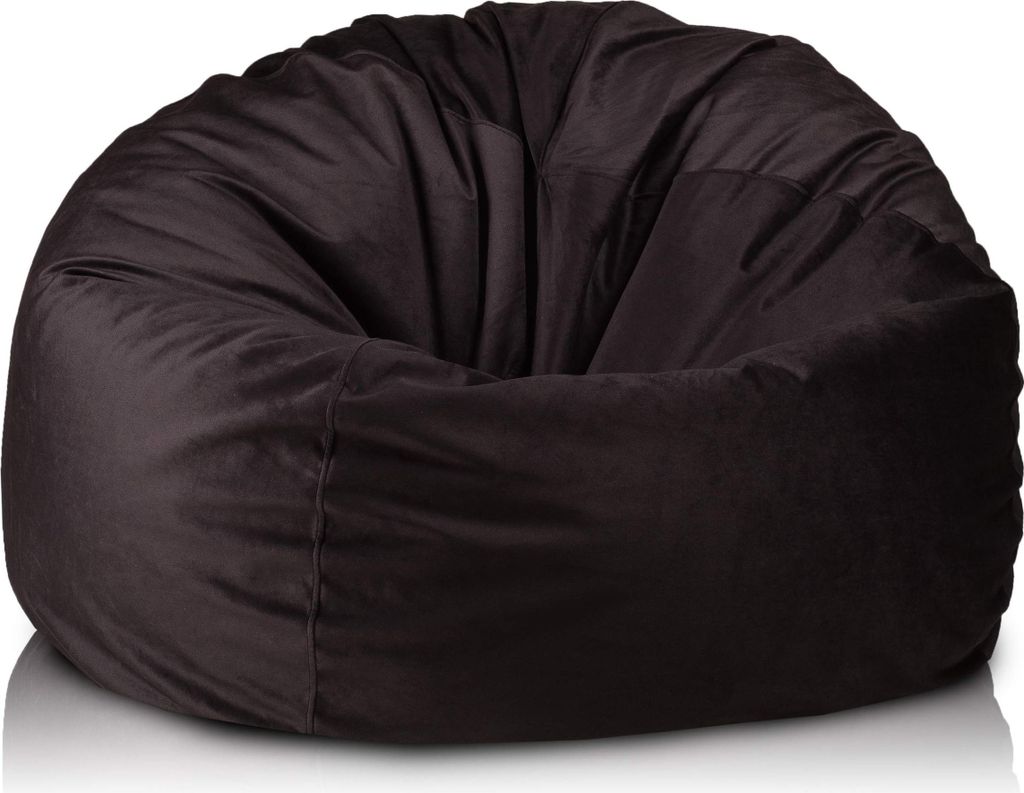 Ecopuf Sakwa, Pouf Sesselsack Größe M, Sitzsack Sessel Innensessel, Sessel 90x50, Schwarz A22