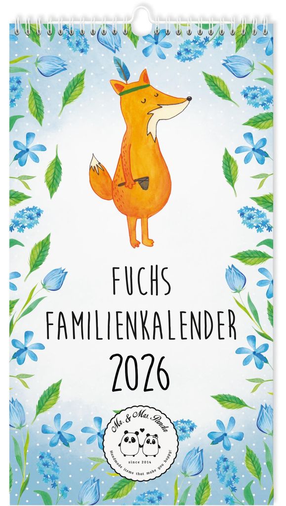 Mr. & Mrs. Panda Familienplaner 2026 Fuchs Collection - Weiß - Geschenk, Küchenkalender, Planer, Jahreskalender, monatskalender, Terminplaner