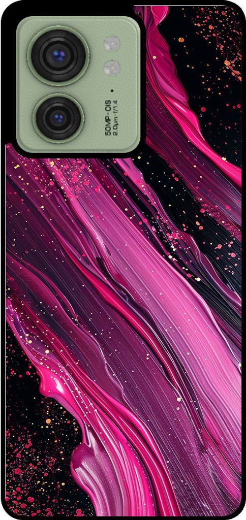 Smartphonica Phone Case Fit für Motorola Edge 40 mit Marmor-Druck - TPU zurück Abdeckung Fall Marmor-Design - lila rosa