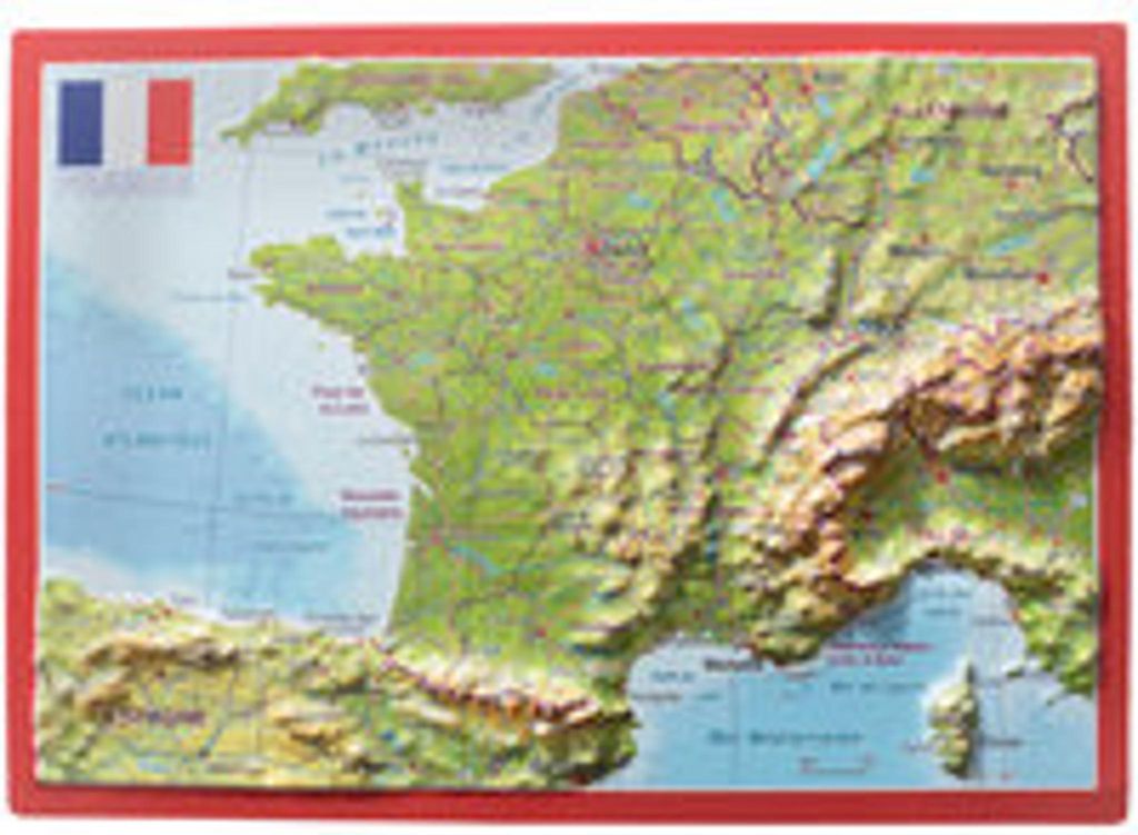 Reliefpostkarte Frankreich