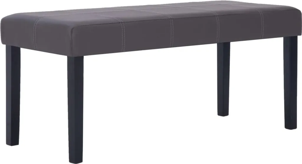 Banc de Couloir avec Assise Rembourrée 106 cm Gris en Similicuir