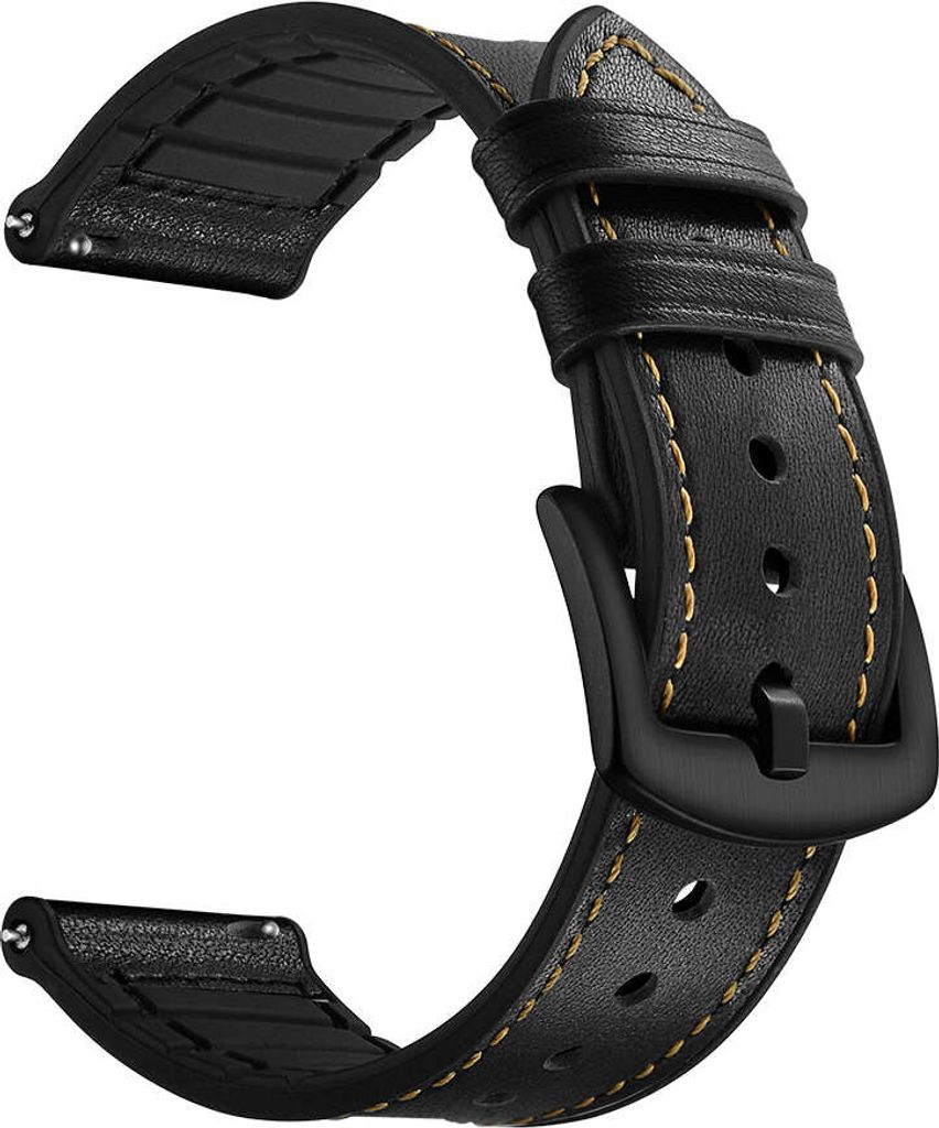 SYSTEM-S Armband flexibel aus Silikon 20mm für Samsung Galaxy Watch 4 Smartwatch Schwarz