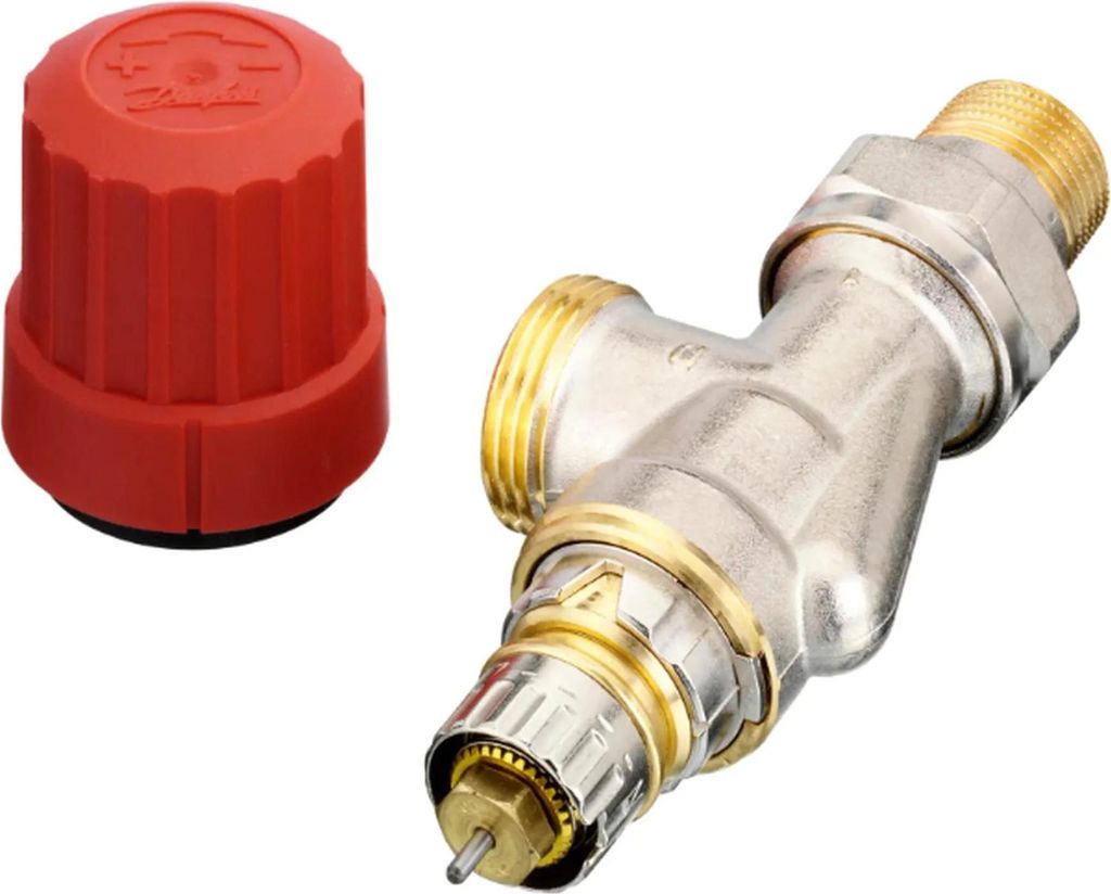 Danfoss Ventilgehäuse RA-N 15 G 3/4 AG, UK (Axial), matt vernickelt, 1 Stk.