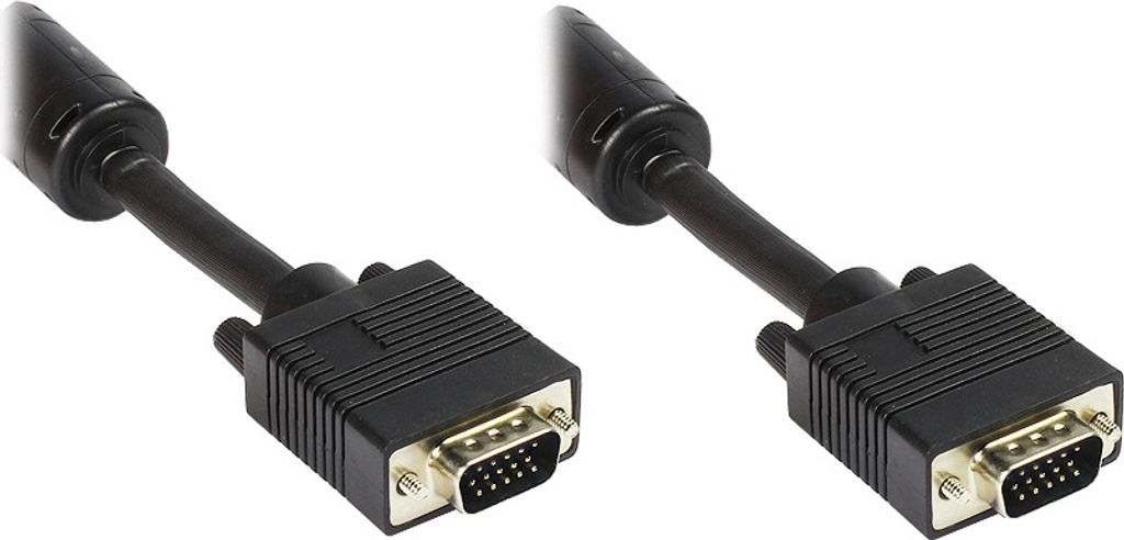 Anschlusskabel S-VGA Stecker an Stecker, schwarz, 1m, Good Connections