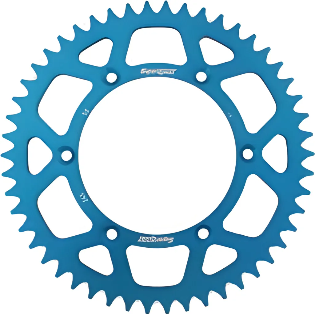 Couronne 520 50 dents allégée bleue pour améliorer la traction moto