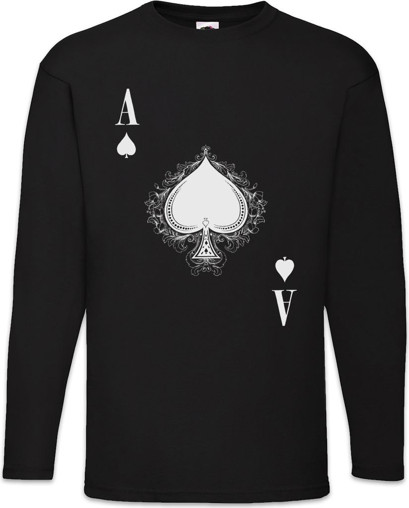 Urban Backwoods Ace Of Spades IV, Langarm T-Shirt, Farbe: Schwarz, Größe: S