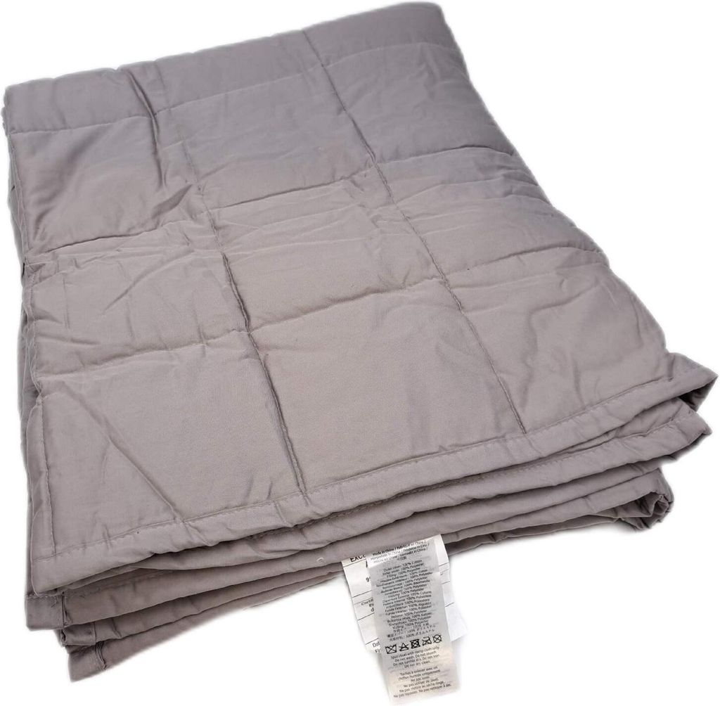 Amazon Basics Gewichtsdecke aus Baumwolle Beschwerungsdecke, alle Jahreszeiten, 9 kg, 122 x 183 cm (Doppel), lit double, dunkelgrau