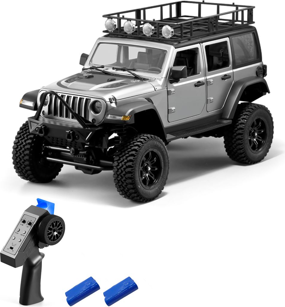 Ferngesteuertes Auto, Massstab 1:12, Allradantrieb, 2,4 G ferngesteuerter Raupen-Gelaendewagen mit Lichtern fuer Kinder und Erwachsene, mit 2 Batte...